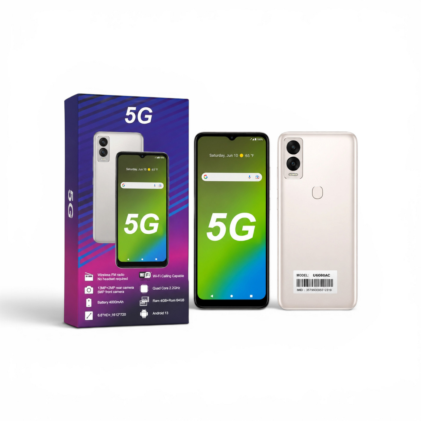 5G Smartphone 4GB RAM + 64GB ROM (Unlocked AT&T)