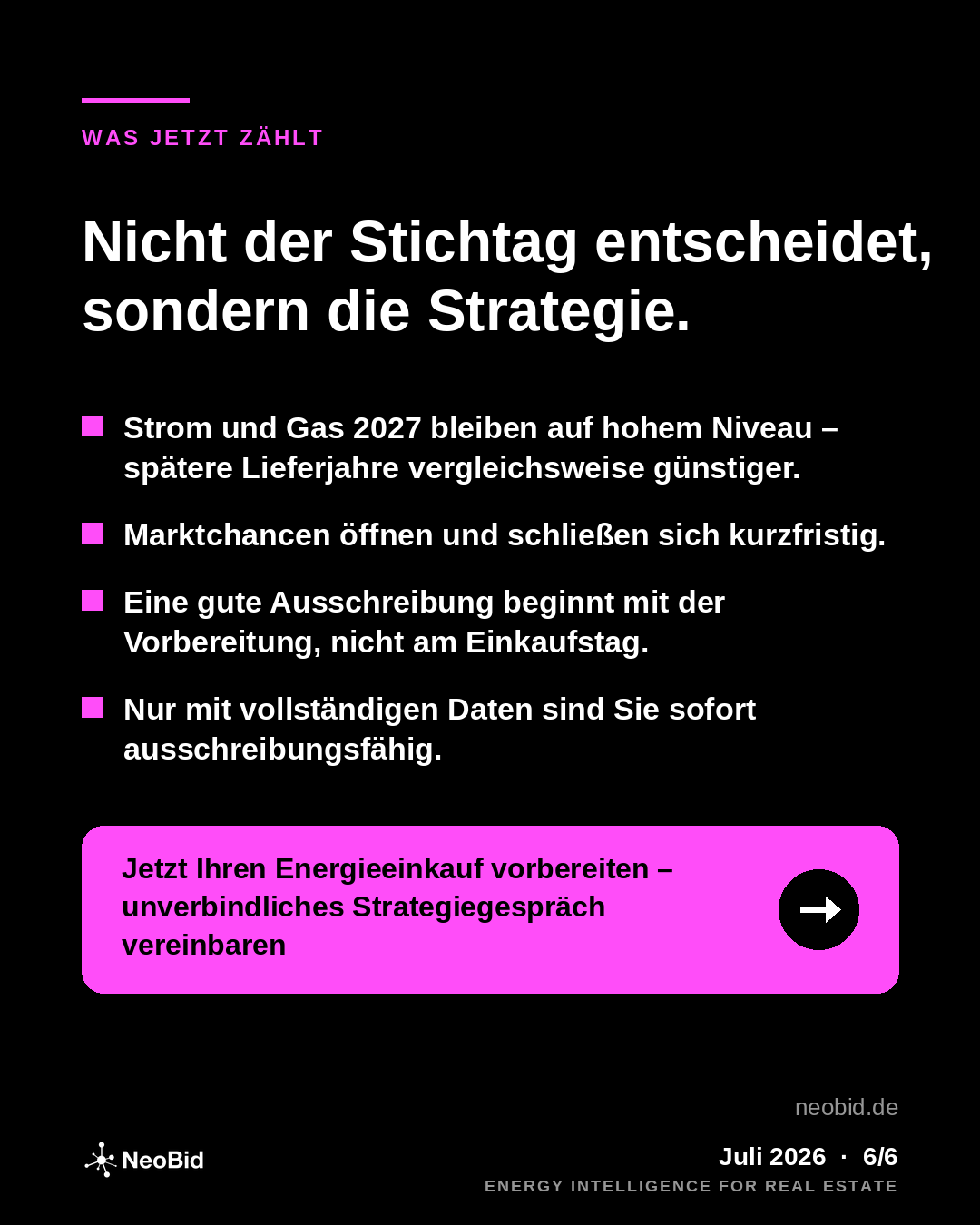 Ausschreibungen mit vollständigen Daten und einer klaren Beschaffungsstrategie vorbereiten.