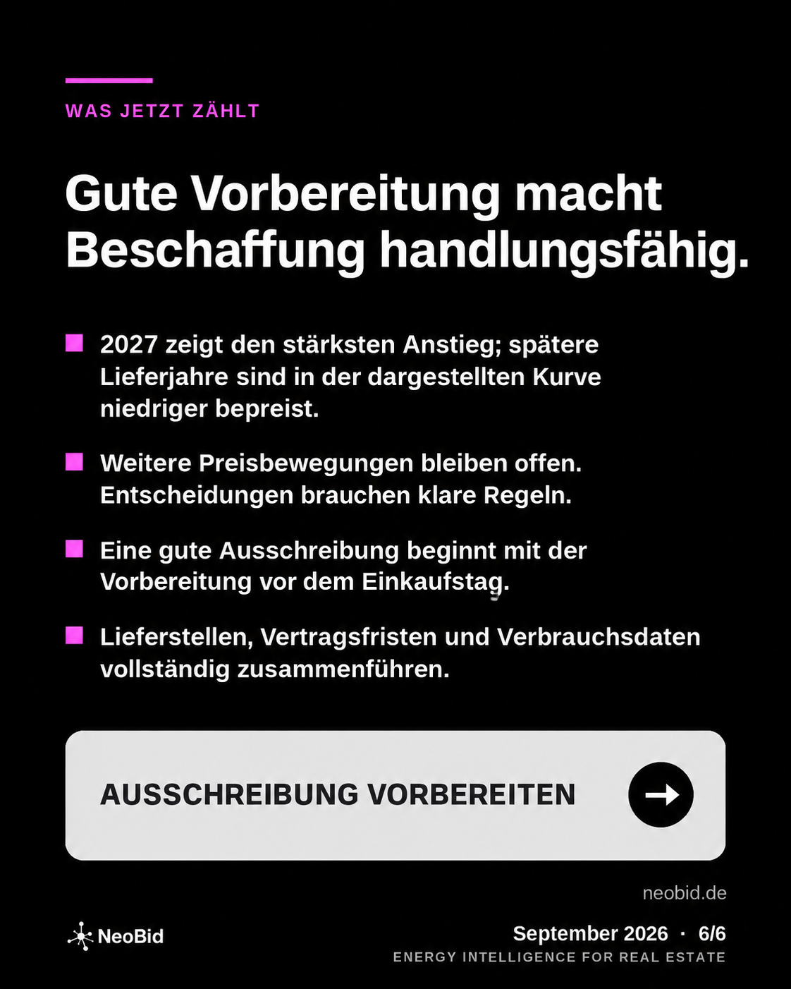 Ausschreibung vorbereiten: Lieferstellen, Vertragsfristen, Verbrauchsdaten und Entscheidungsregeln zusammenführen.