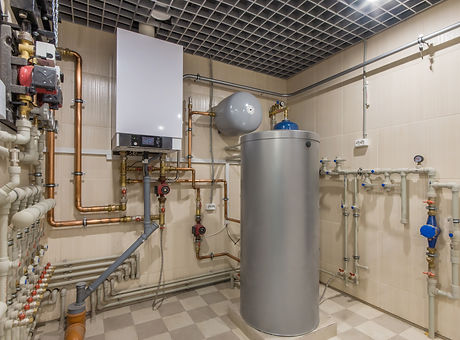 Hot water thermal storage tank. Gas Boil
