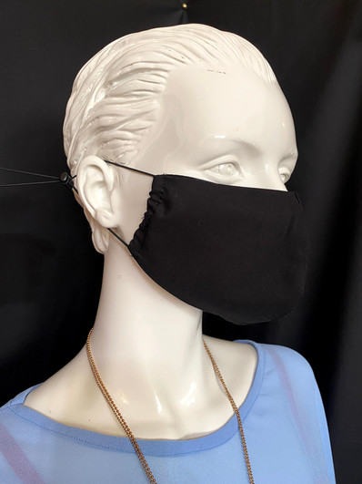 Black adjustable string mask