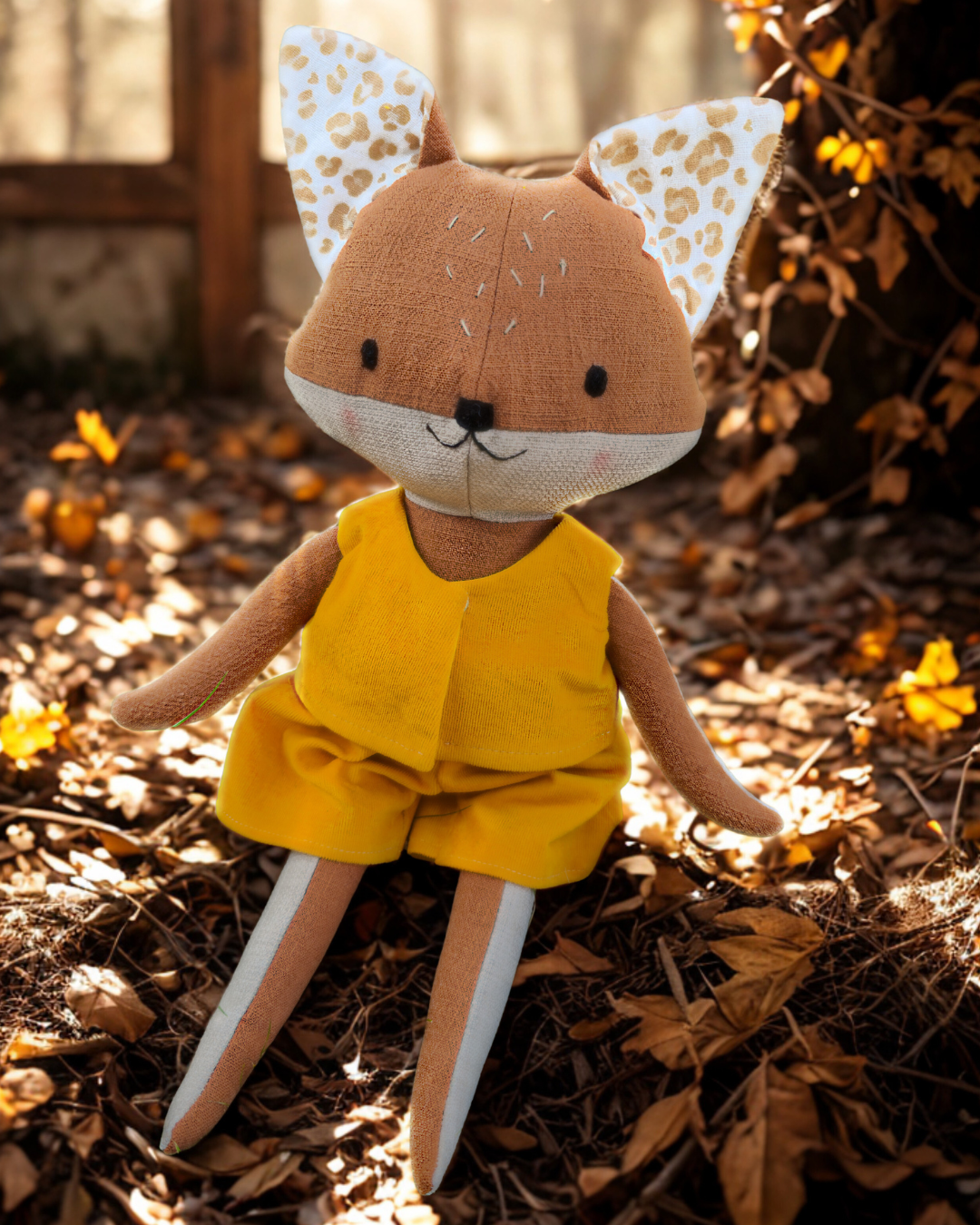 Doudou Renard personnalisable avec ses vêtements - Création sur mesure