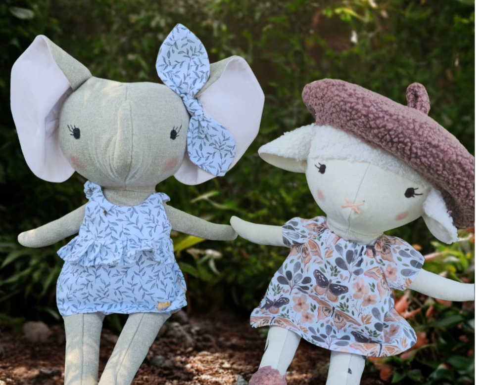 Miniature : Doudou animal personnalisable avec vêtements – Création sur mesure