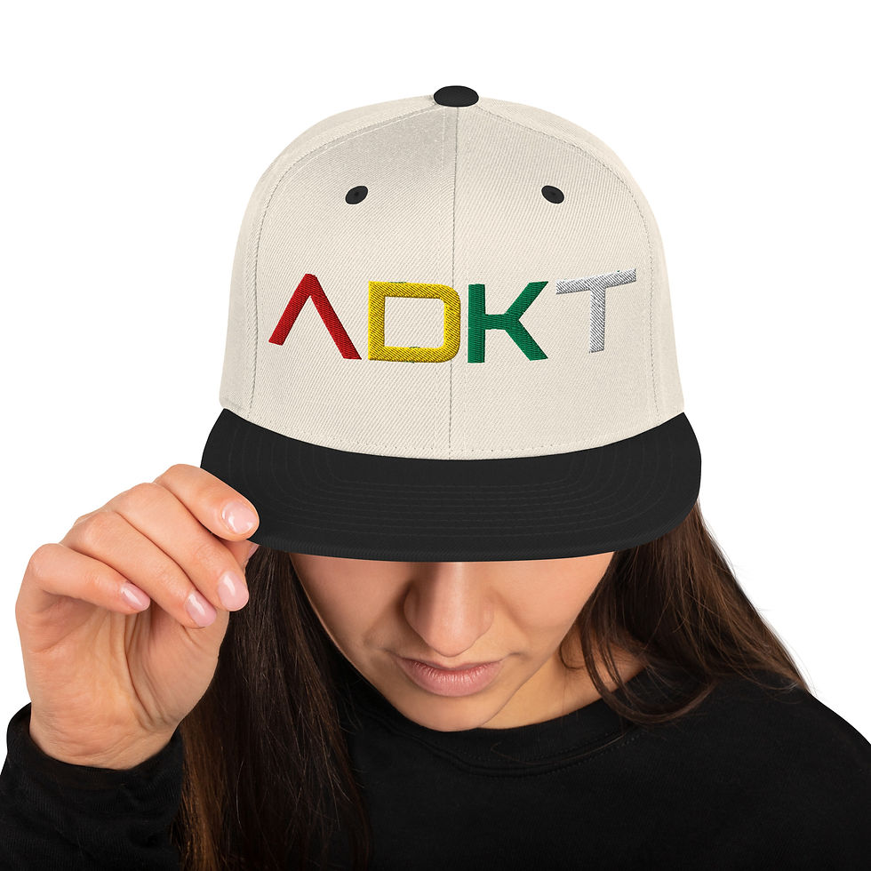 Thumbnail: Flat Brim Snapback Hats - Rasta Logo