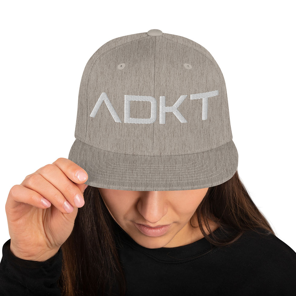 Thumbnail: Flat Brim Snapback Hat - White Logo