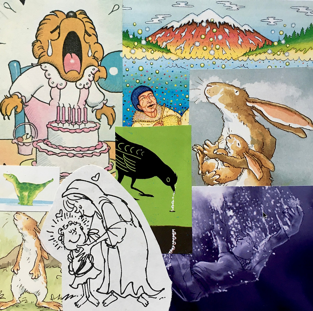 A mixed media collage of animals and humans to depict gaslighting