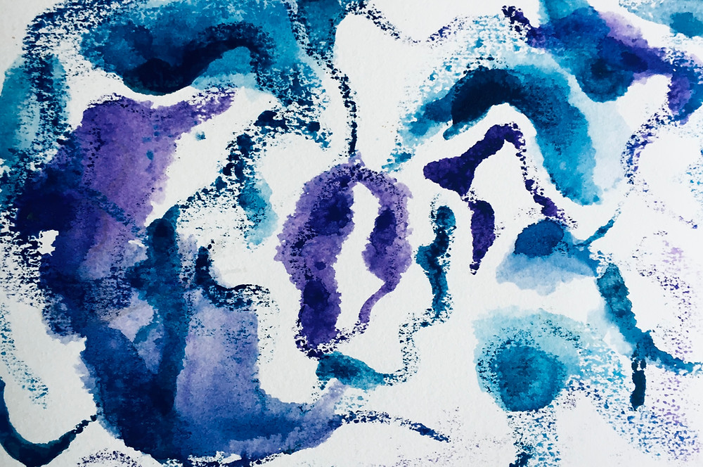 An abstract painting of blue and purple to illustrate how things are unclear
