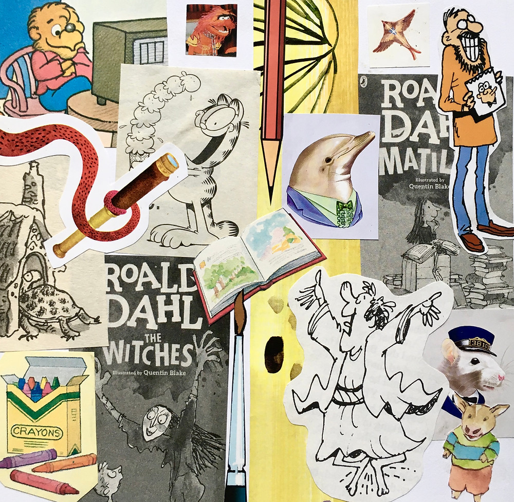 Autistic Art Therapist Jackie Schuld shares a collage of multiple animals, items, and people to depict what autism is like for her.