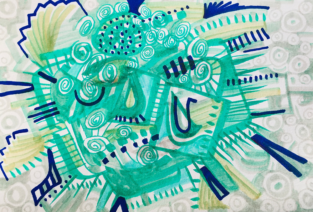 An abstract picture of shapes, line, and color to depict differing perspectives.