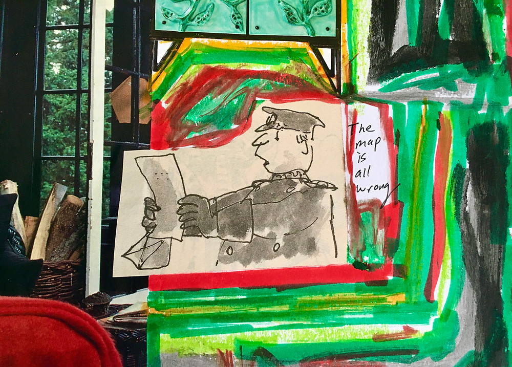 Mixed media collage depicting "The Invisible Therapist Myth" created by Art Therapist and Private Practice Consultant Jackie Schuld.