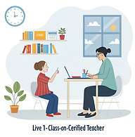Live 1-on-1 class: Certified teacher and student learning online