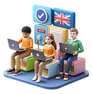 Students learning English online