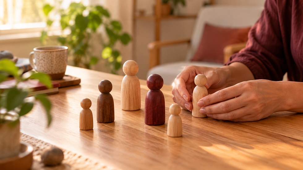 constelaciones familiares con muñecos de madera