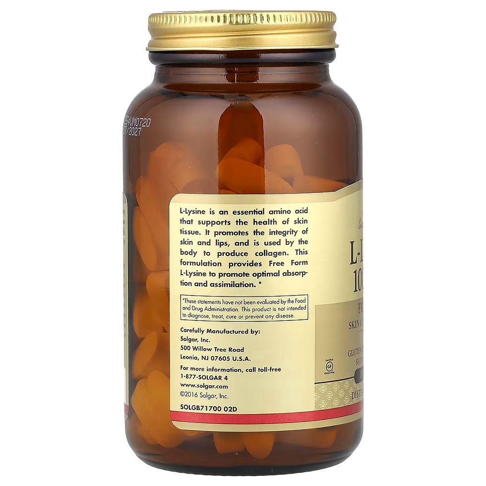 Miniatura: Lisina Solgar L-lysine Free Form 1000 Mg 100 Tabletas
