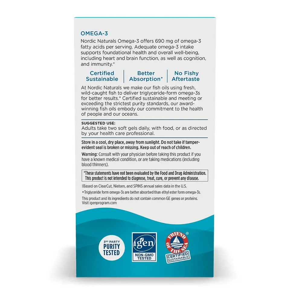 Miniatura: Omega 3 Nordic Naturals 690 mg 60 Capsulas Blandas