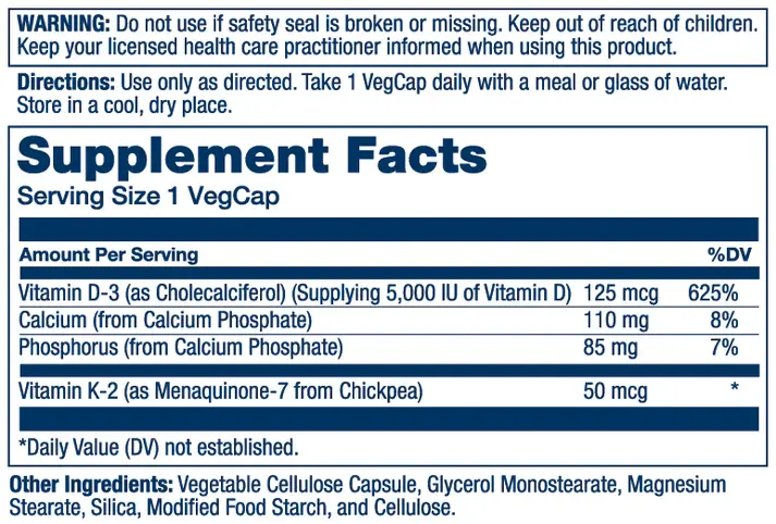 Miniatura: vitamina d3 k2 solaray tabla nutricional