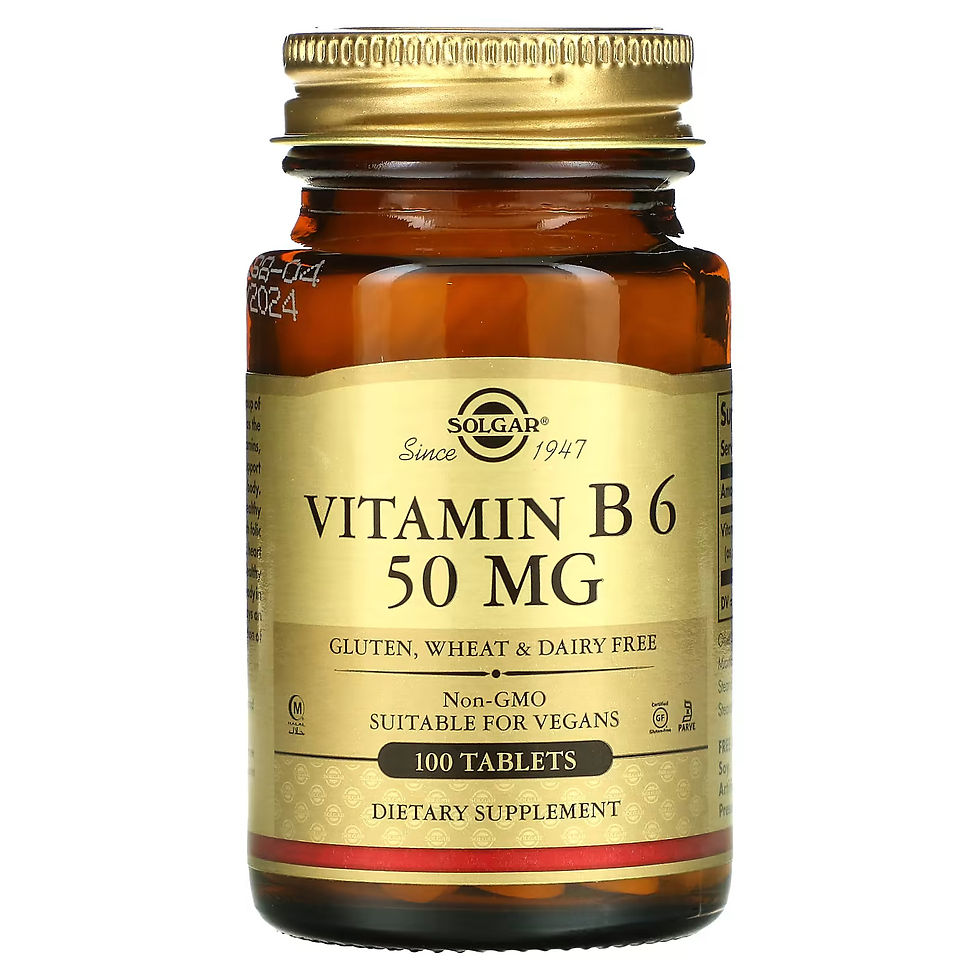 Miniatura: Vitamina B6 Solgar Piridoxina 50 mg 100 Tabletas