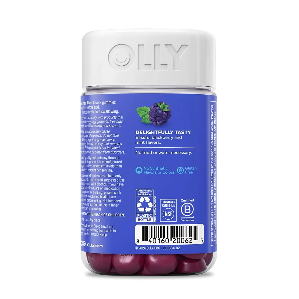 Miniatura: Gomitas de Melatonina para Adultos Olly Sleep 5 mg Sabor Mora 90 Gomas