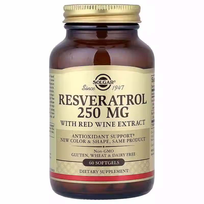 Miniatura: Resveratrol Solgar 250 mg 60 Capsulas Blandas