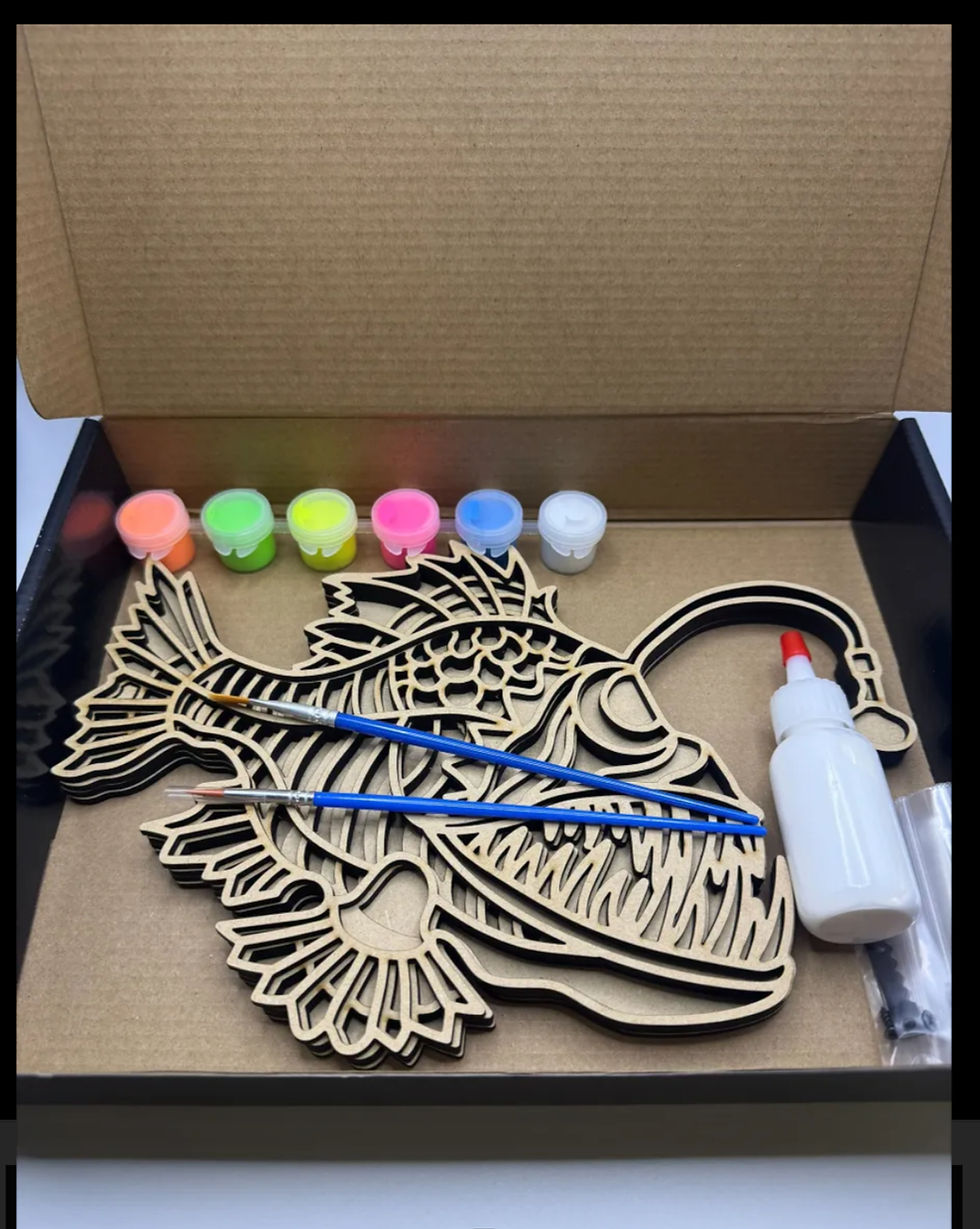 Thumbnail: Devious UV Reactive Angler Fish DIY art kit
