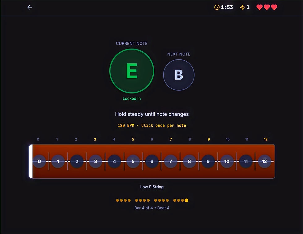 Fretquest UI Gameplay