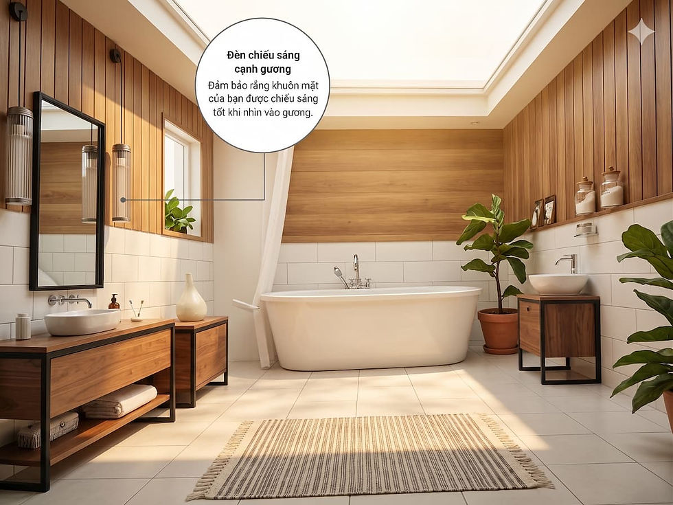 Chú ý đến ánh sáng khi thiết kế phòng tắm