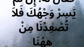 فَقَالَ لَهُ: «إِنْ لَمْ يَسِرْ وَجْهُكَ فَلاَ تُصْعِدْنَا مِنْ ههُنَا.  سفر الخروج ٣٣: ١٥