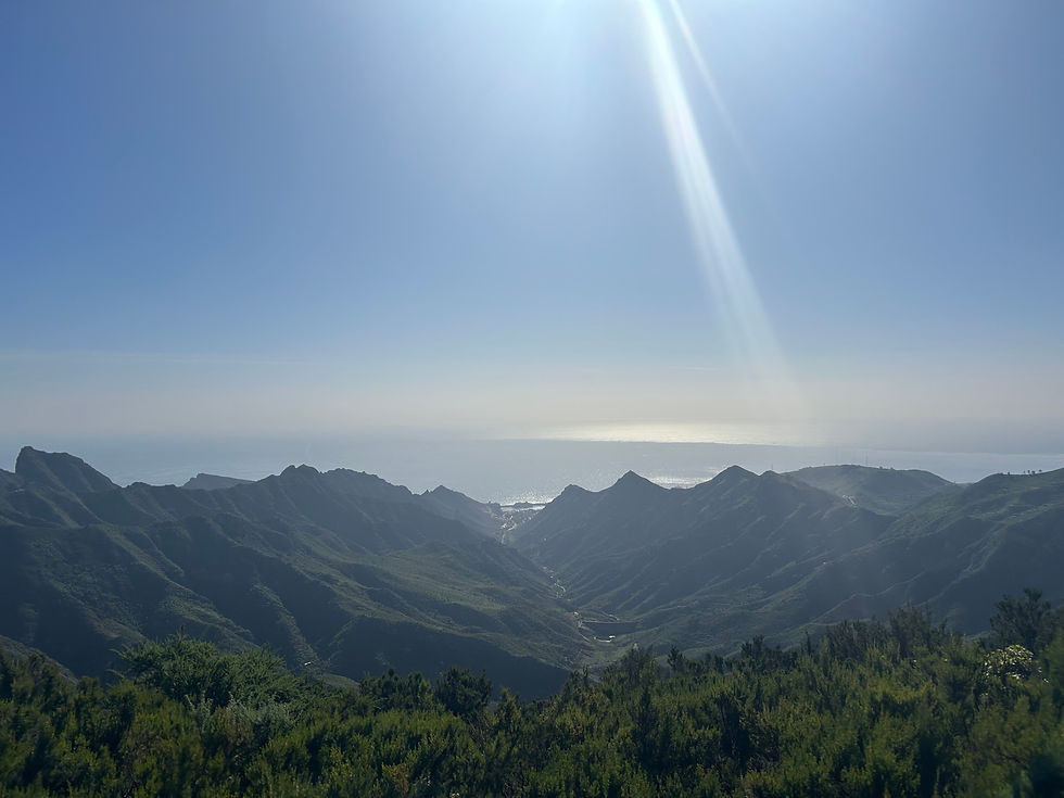 A beautiful view of northern Tenerife from a tall mountainside.