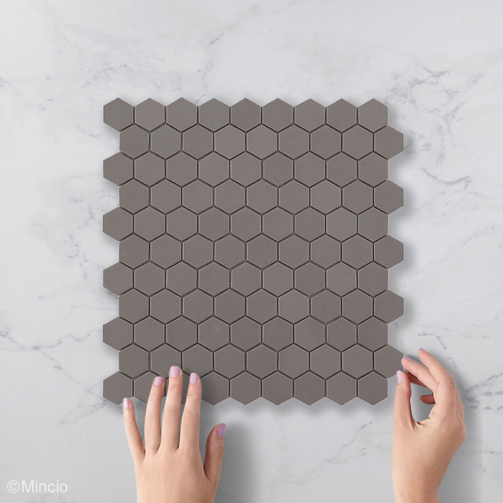 Matt Frappé Bruin Hexagon Glasmozaïek Tegels