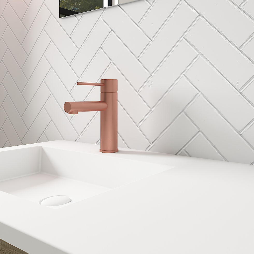 Zagros opbouw messing wastafelkraan mat rosé-goud