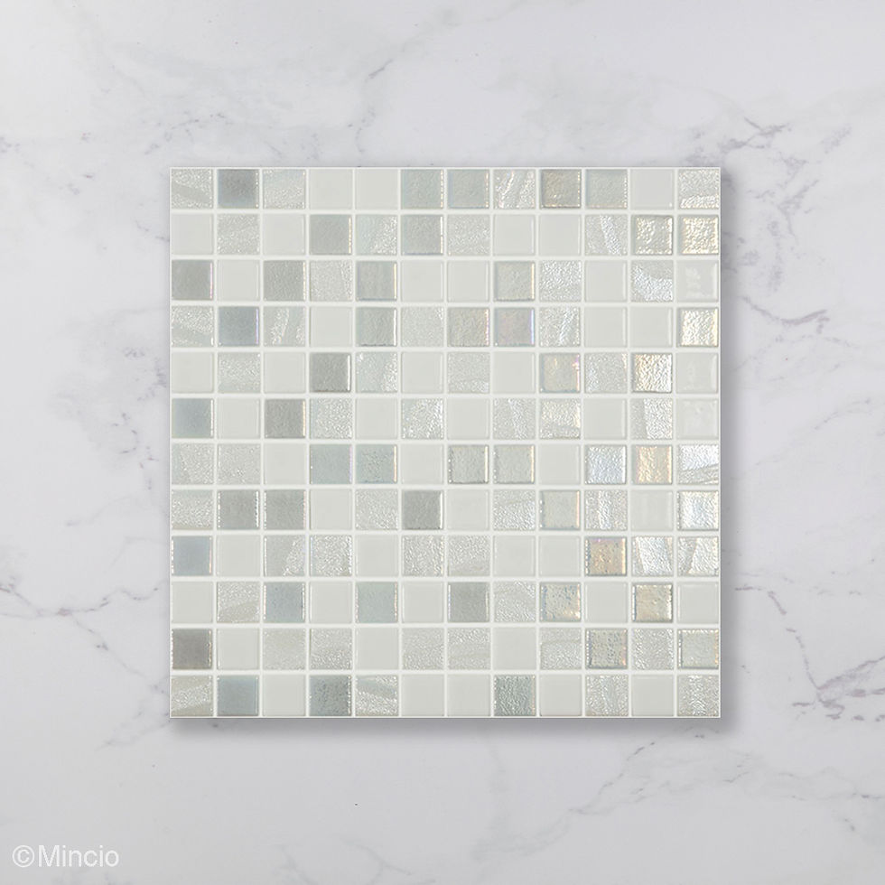 Witte Parelmoer Polar Glasmozaïek Tegels