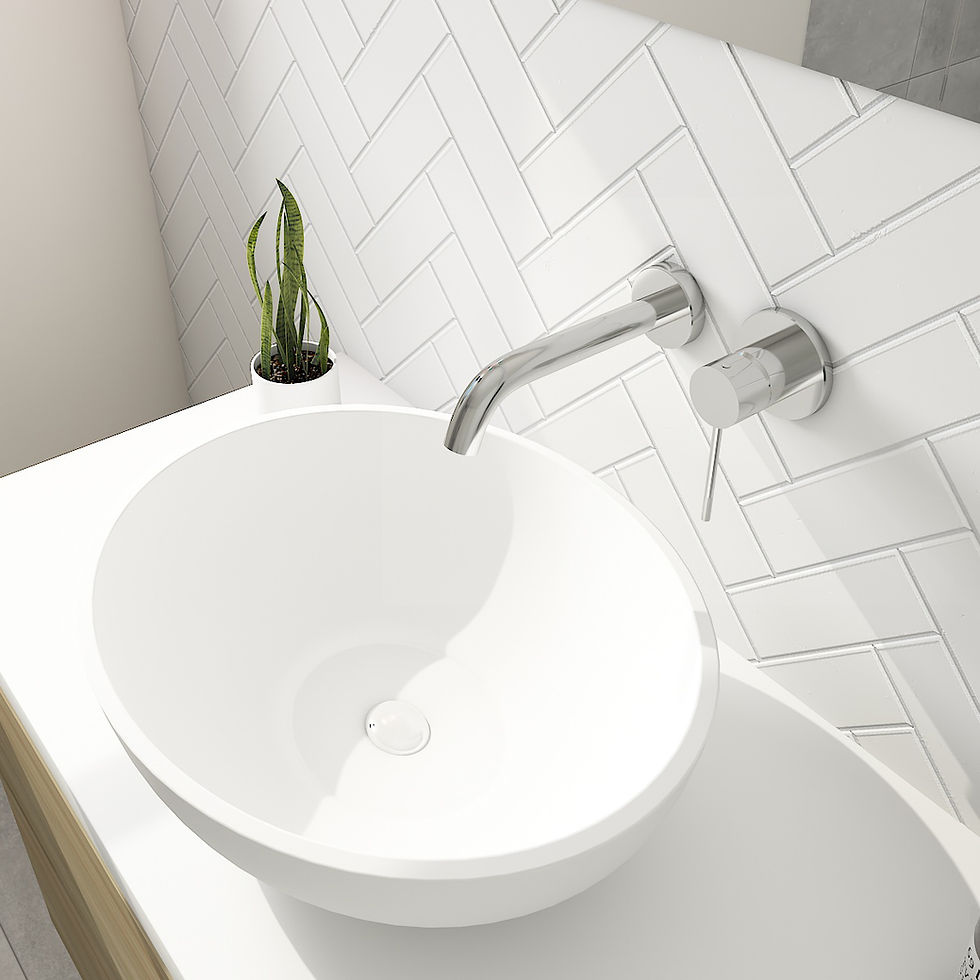 Thumbnail: Inbouw wastafelkraan in chroom met compleet inbouw en afbouwdeel