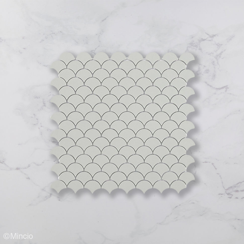 Mat Licht Grijze Visschub Glasmozaïek Tegels