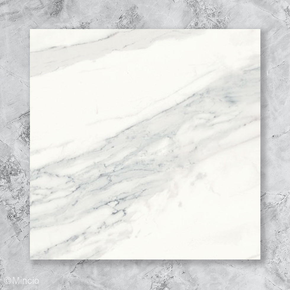 Thumbnail: Marmerlook tegel wit met dikke grijze aderen