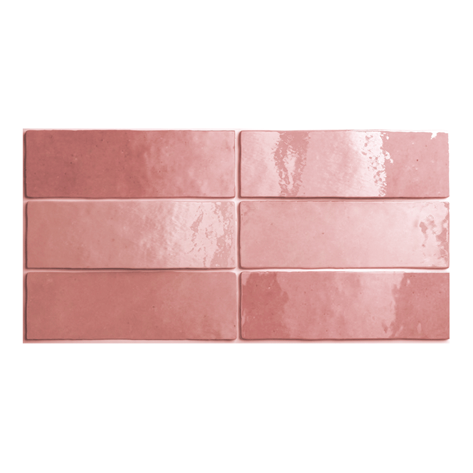 Thumbnail: Handvorm glans roze metro tegels