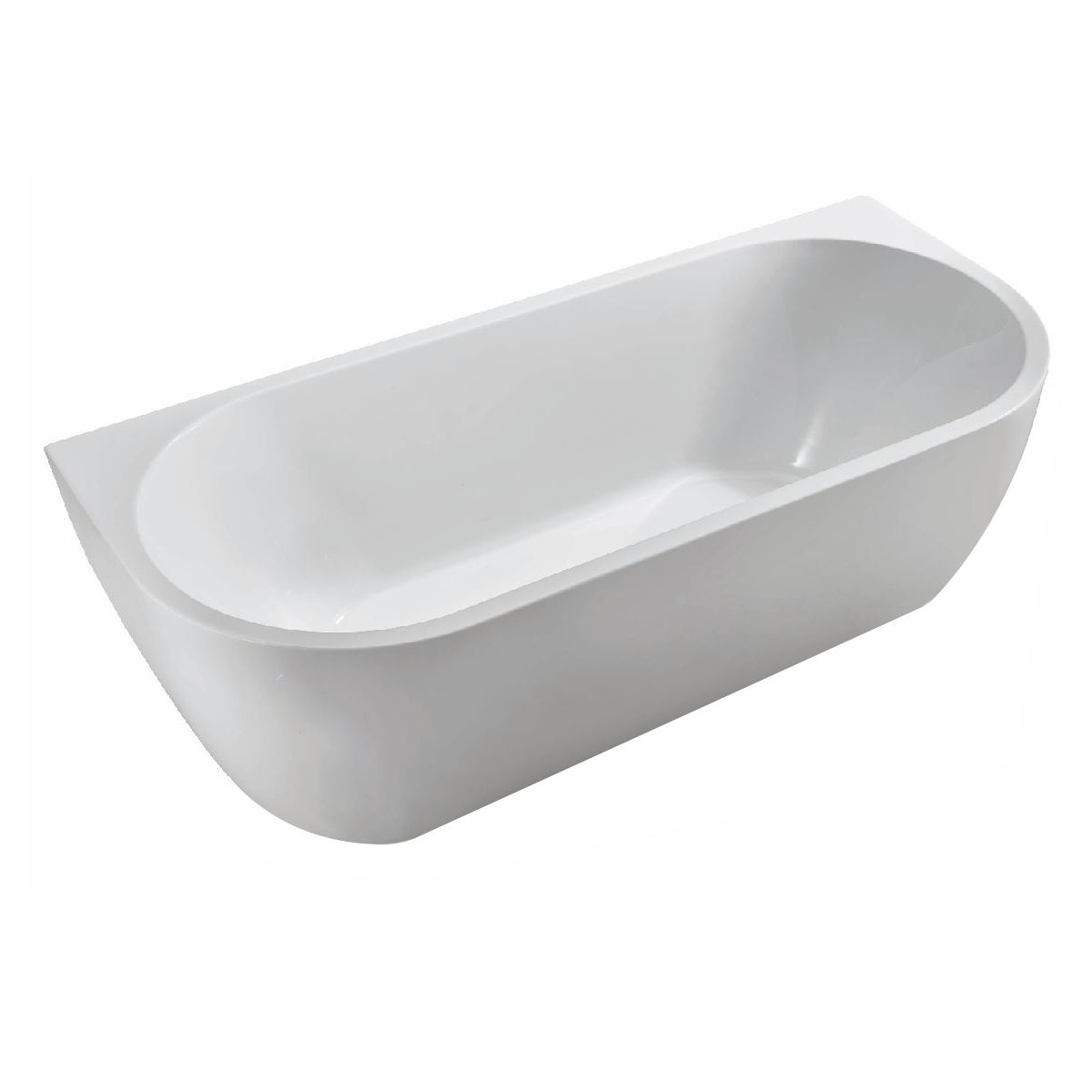 Norris half vrijstaand ligbad acryl wit 180x80 cm. incl. sifon en waste