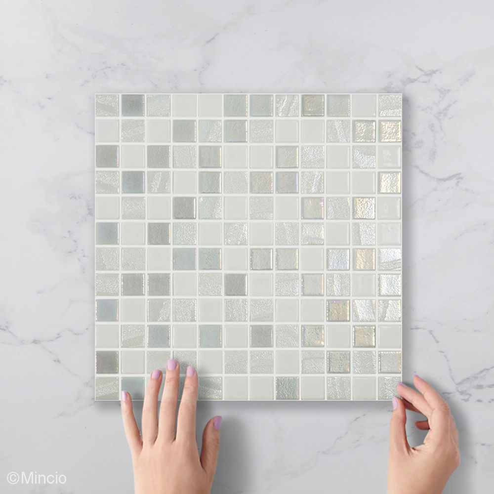 Witte Parelmoer Polar Glasmozaïek Tegels