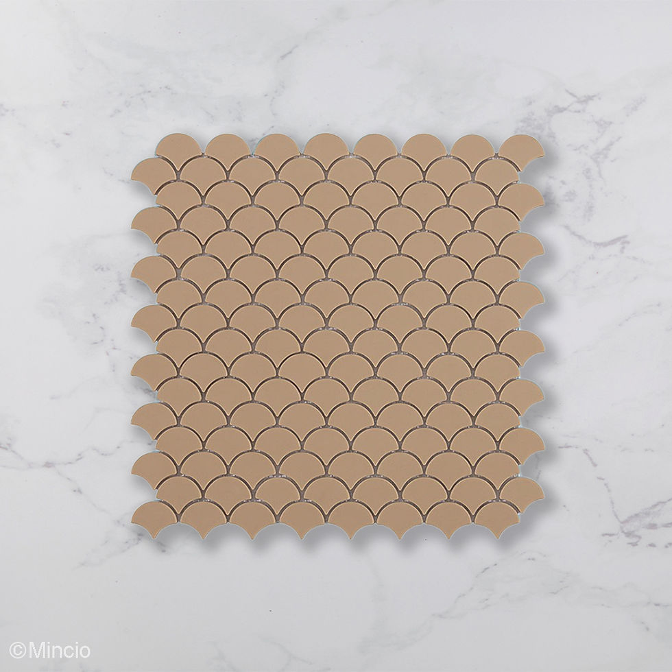 Matt Beige Visschub Glasmozaïek Tegels