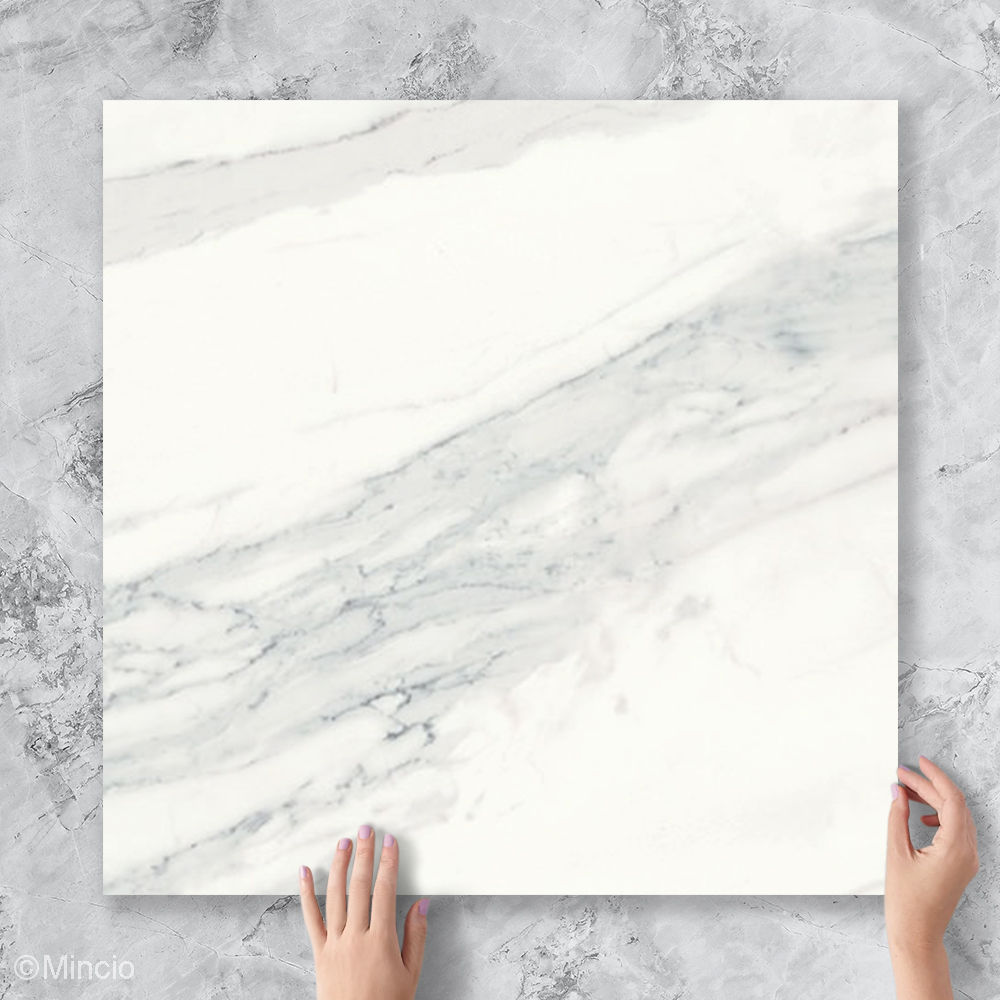 Marmerlook tegel wit met dikke grijze aderen
