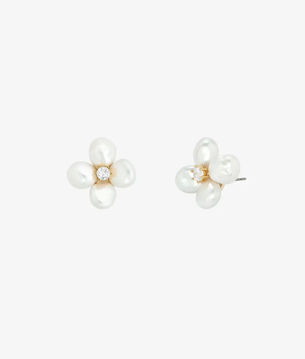 Shashi Flower Pearl Earrings (Freshwater Pearl).