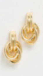 Shashi's Petra Earrings feature a knotted silhouette in a 14k gold plated sterling silver.