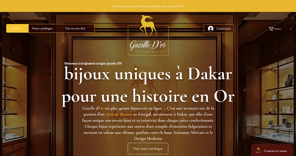 Creation de boutique e-commerce pour une bijouterie en ligne au Senegal, à Dakar