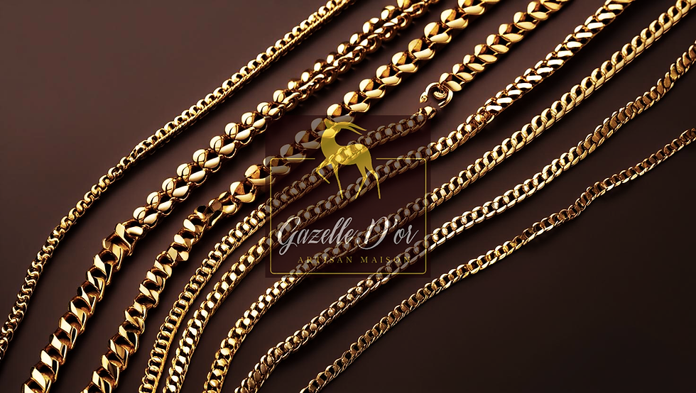 Chaine collier en Or jaune 18k maille forçat à Dakar