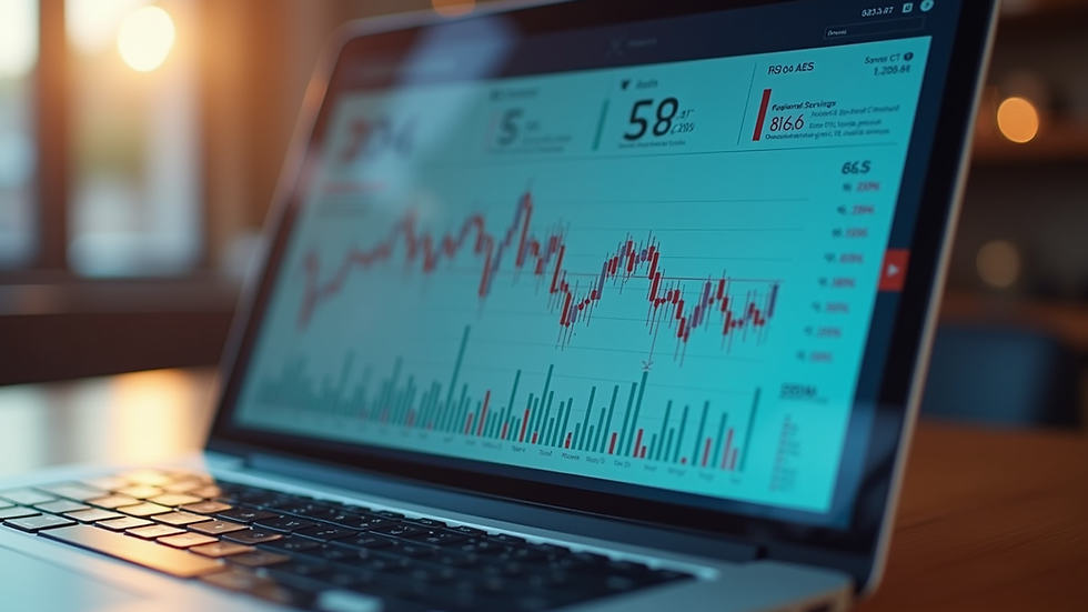 Close-up view of a laptop screen showing automated pricing dashboard