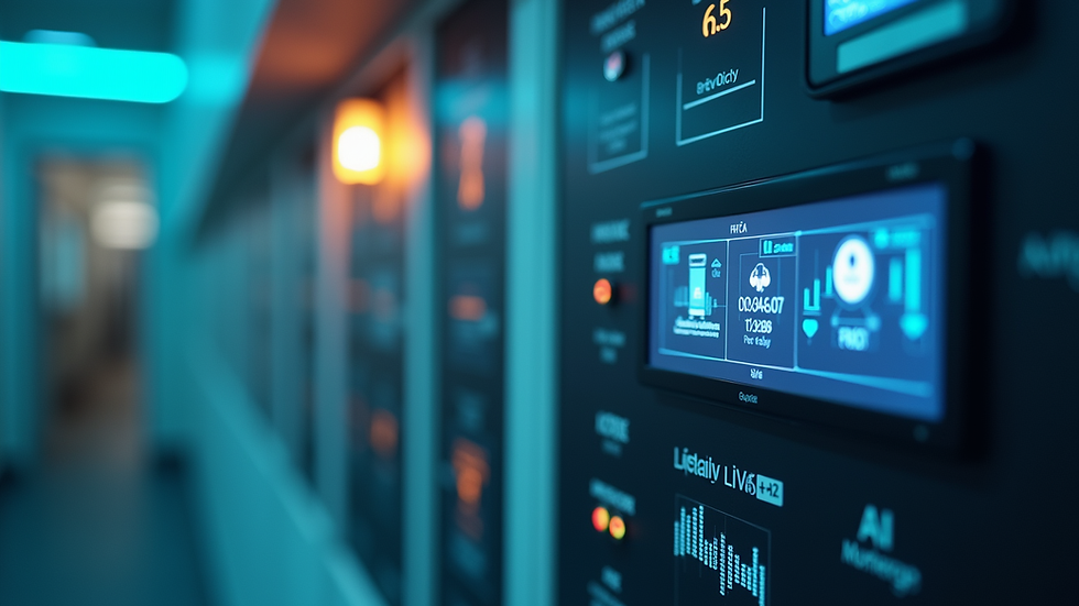 Close-up view of HVAC control panel with AI monitoring system