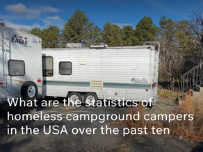 What are the statistics of homeless campground campers in the USA over the past ten years?