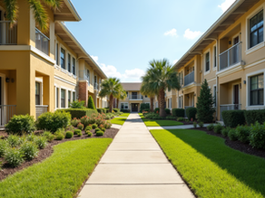 Senior apartment complex with green spaces in Jacksonville
