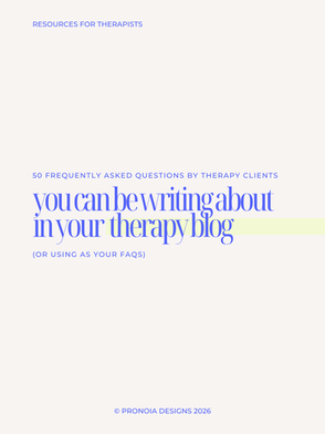 Cover of therapy resource by a website designer for therapists about topics for therapy blogs