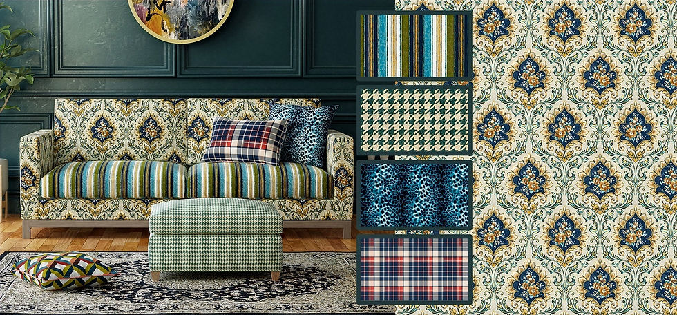 Digital print fabrics diplay on sofa and upholstery in idnia nad delhi