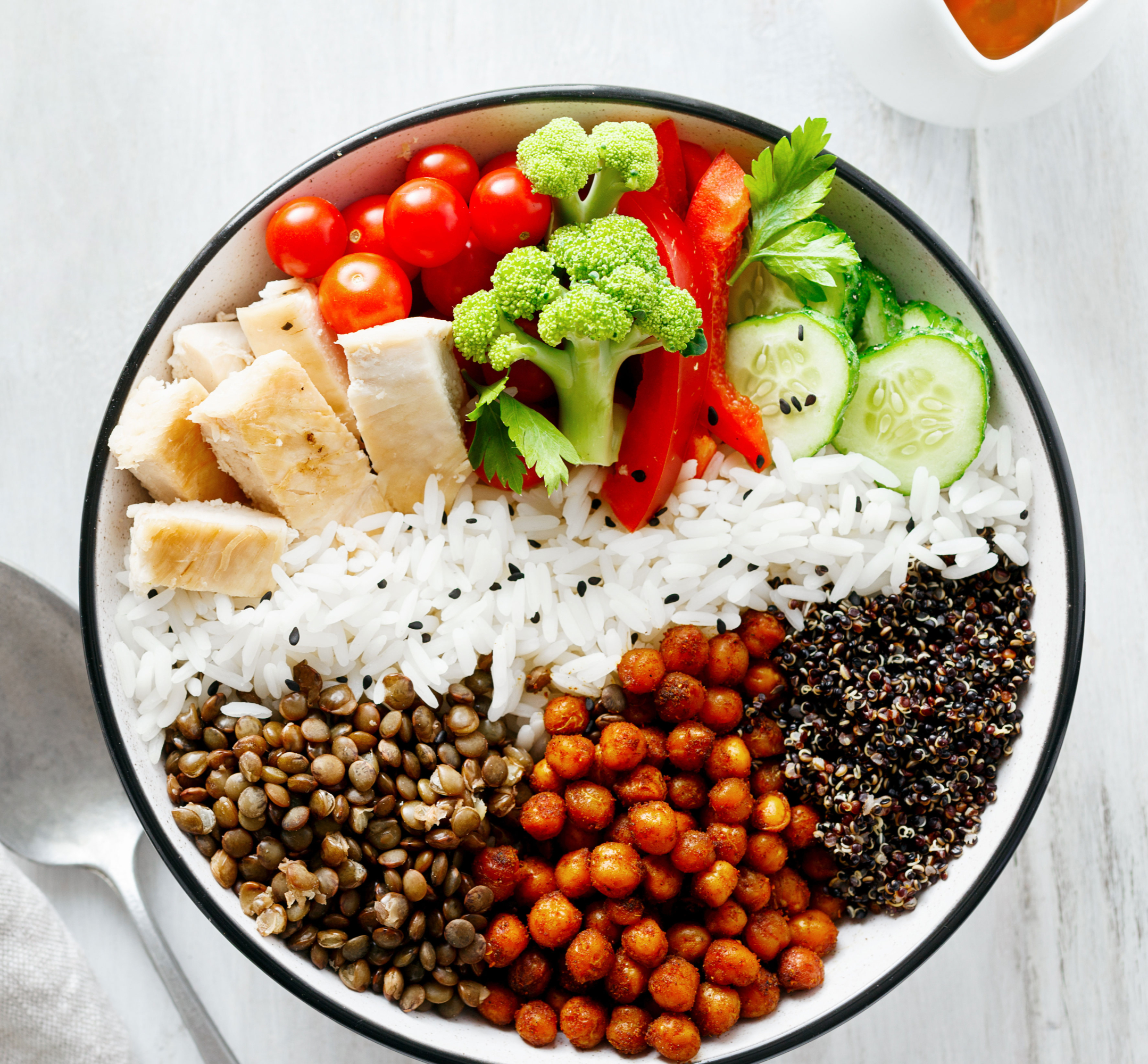 Arranged Food and Objects